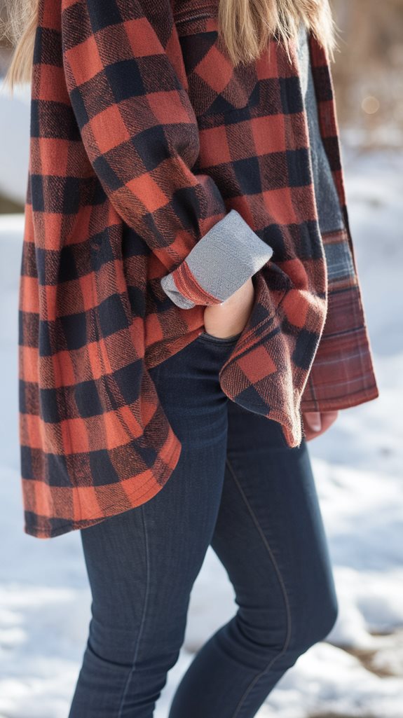 casual outfit flannel jeans