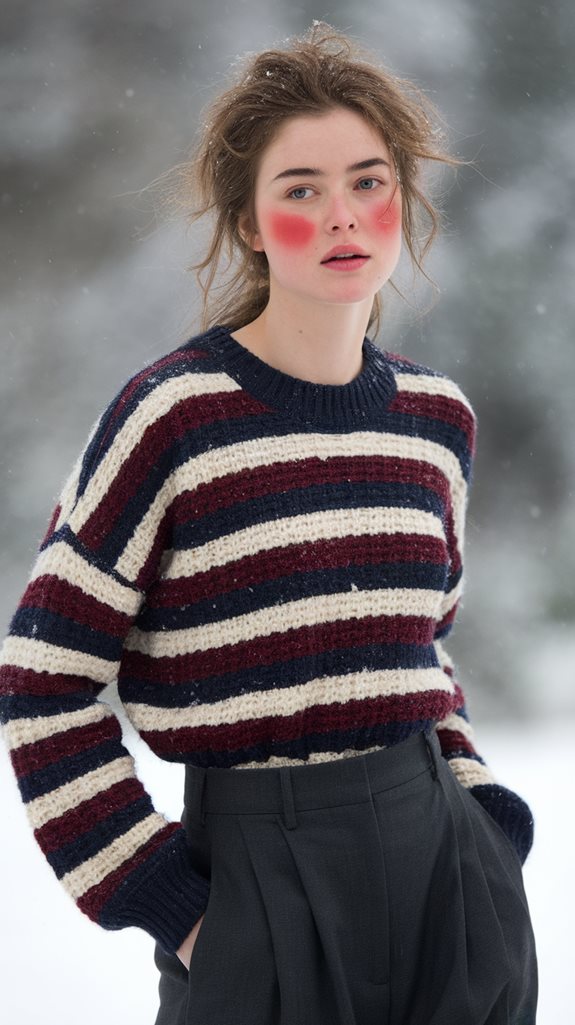 casual striped outfit combination