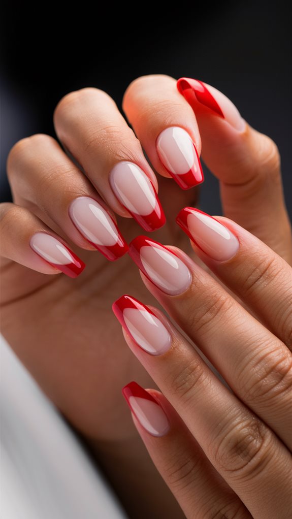 coffin nails with red tips