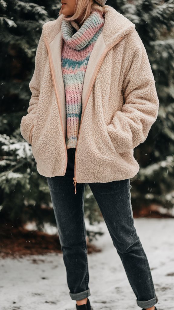 cozy sherpa jacket ensemble