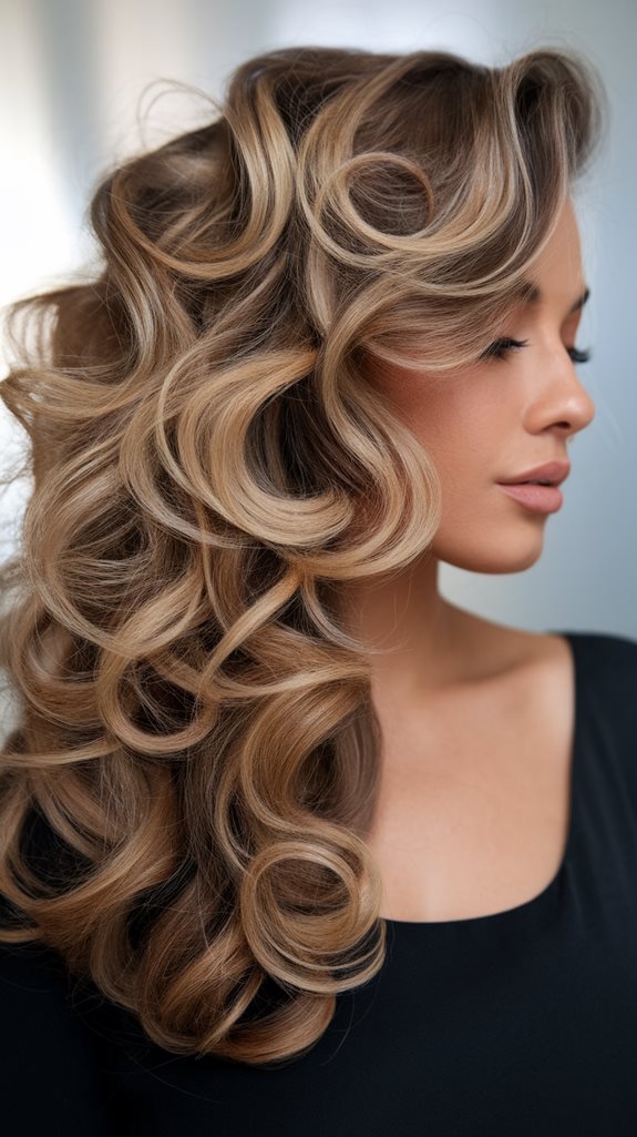 elegant flowing wavy hairstyle