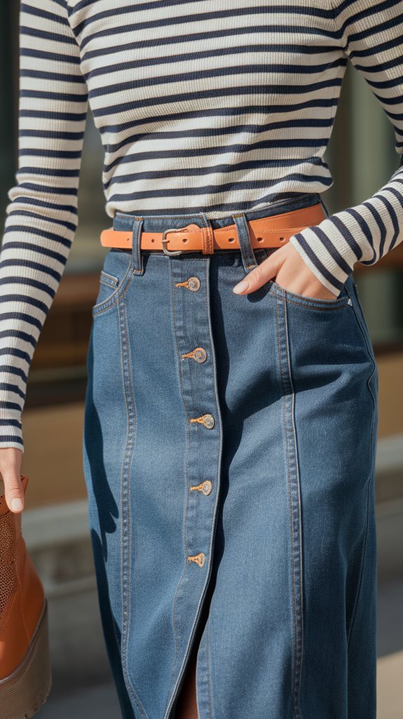 striped button front shirt