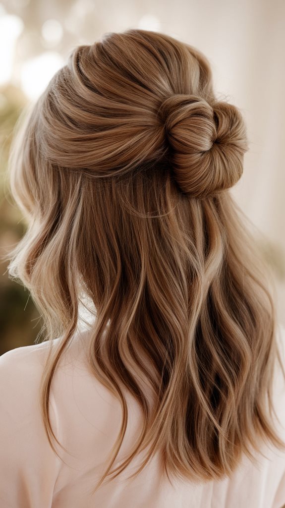 stylish hair half up bun