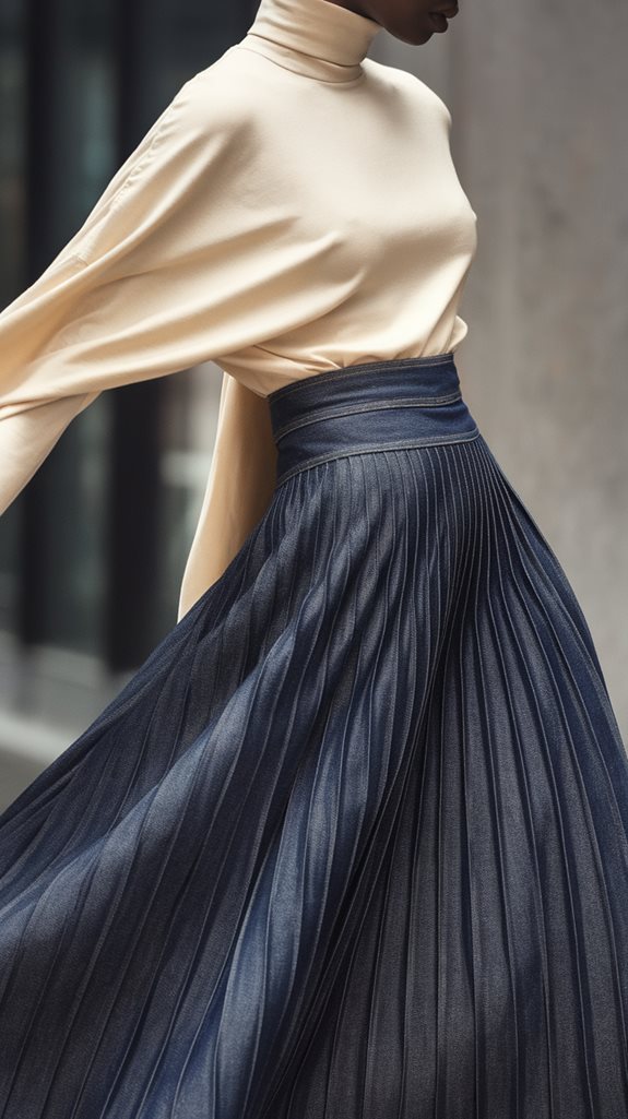 stylish pleated skirt outfit