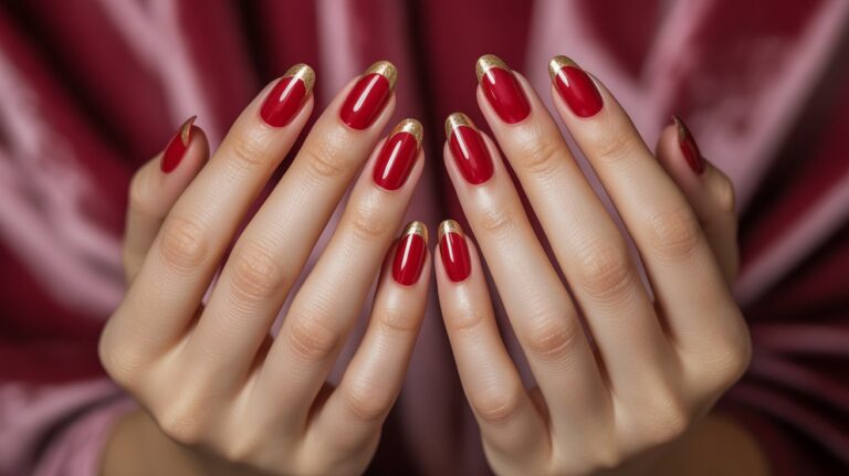 23 Red and Gold Nails Design and Ideas