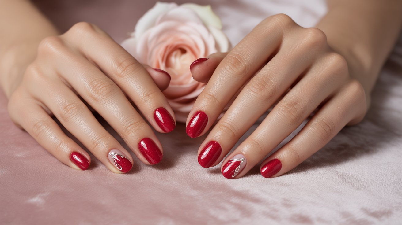 cherry red nails