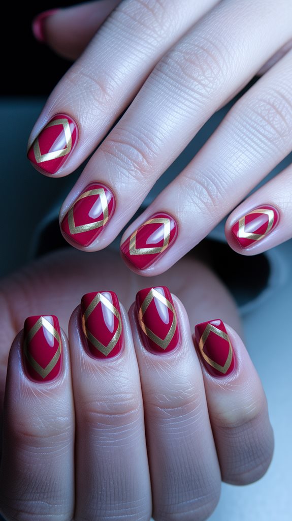 chevron pattern in red