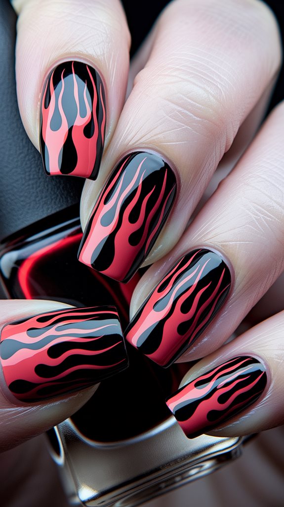 fiery red flame design