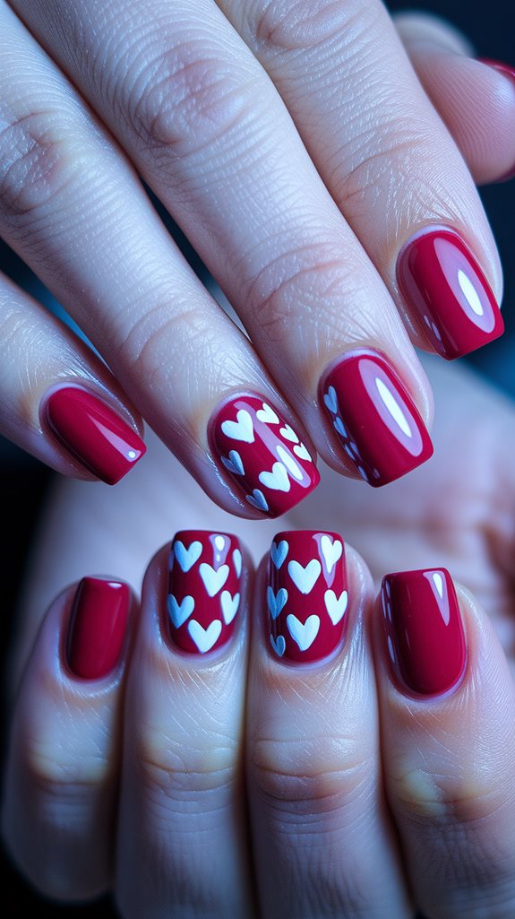 heart patterned cherry red