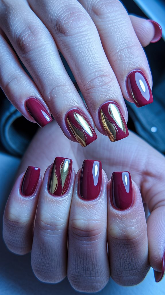 luxurious gold nail design