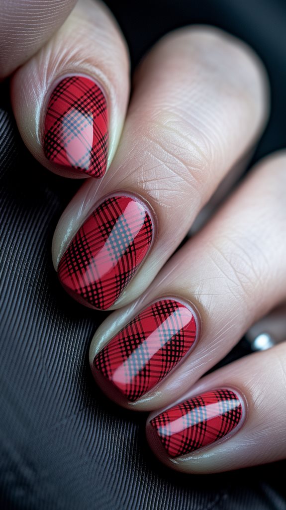 plaid pattern in red