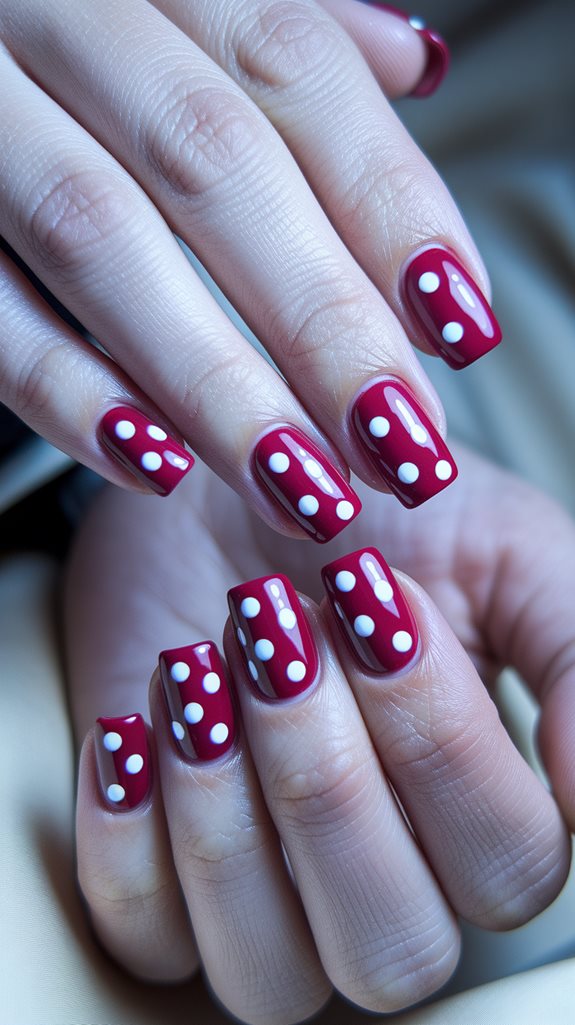 polka dotted cherry red design