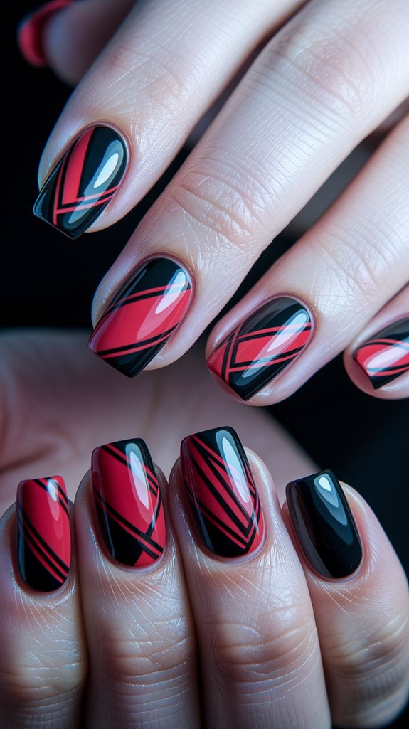 red and black geometry