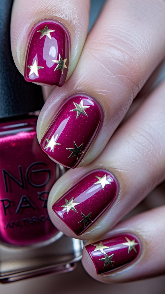 red base with gold stars
