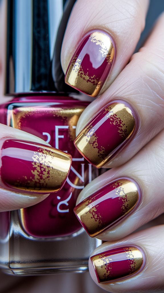 shimmering gold and red