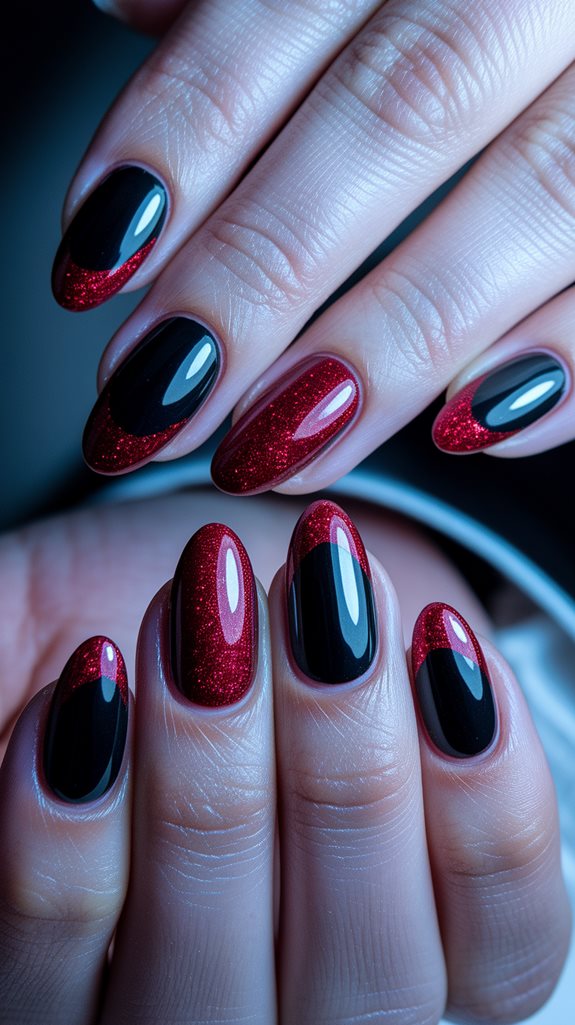 shiny red and black