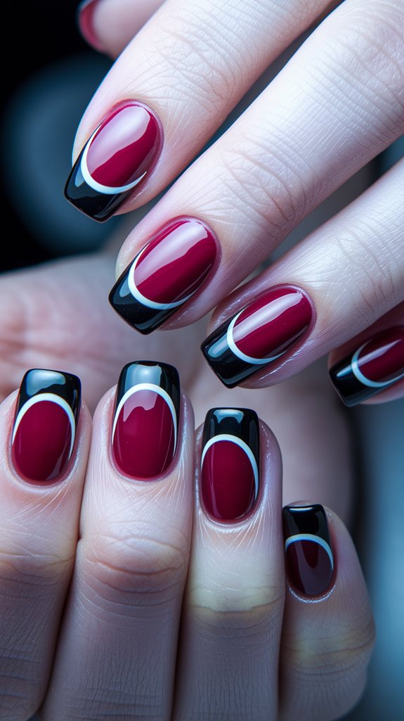 stylish two tone nail design