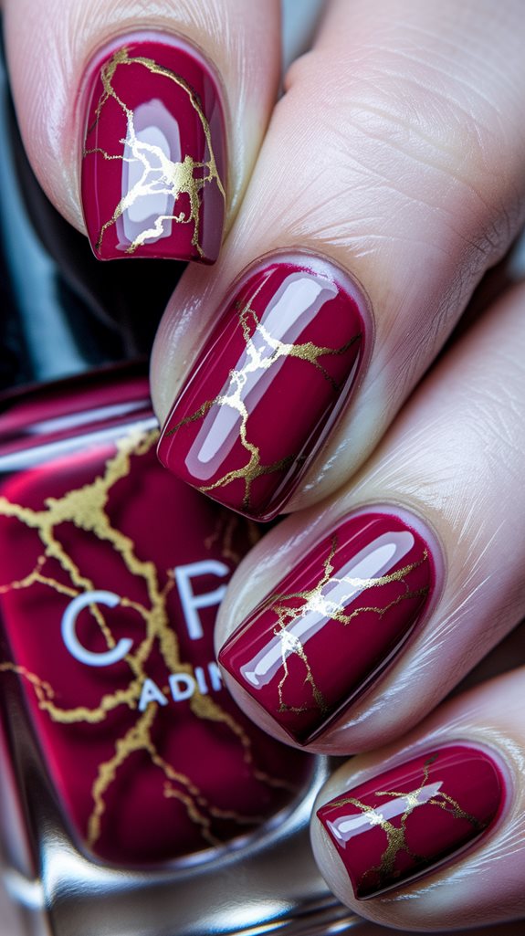 vibrant red gold swirls