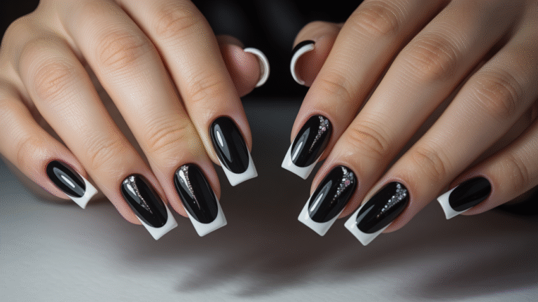 25 Coffin French Tip Nails
