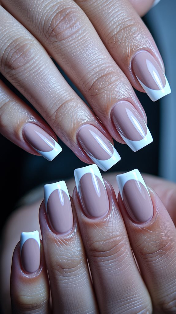 elegant nude white tips