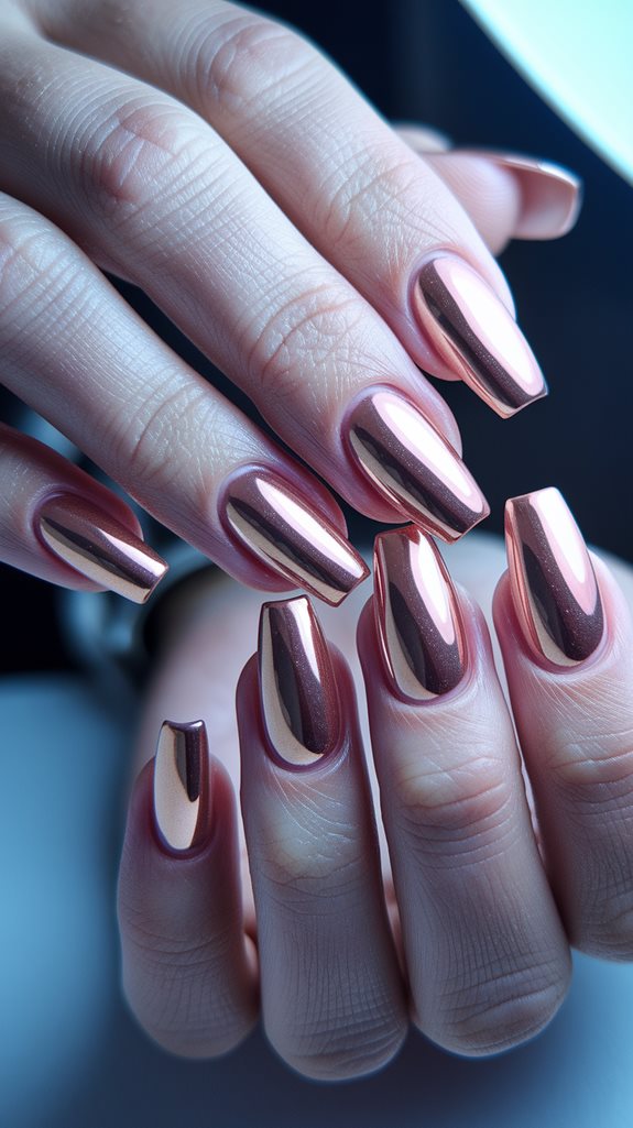 elegant rose gold nails