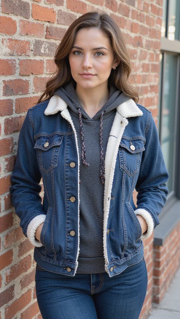 hoodie under jean jacket