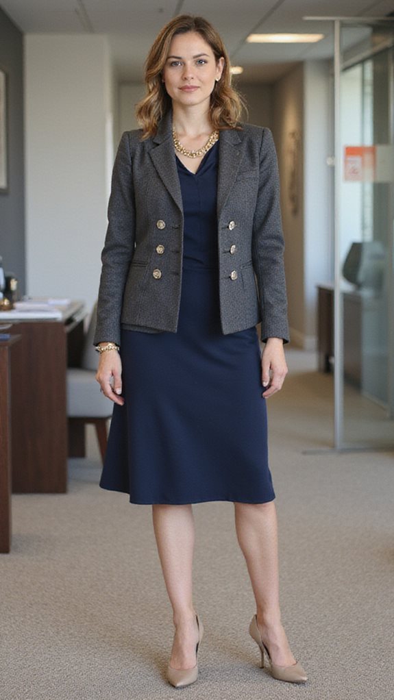 sophisticated layered outfit combination