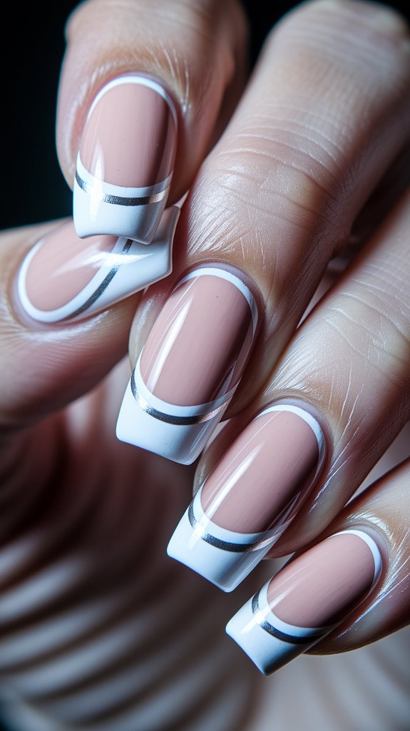 stylish dual color nail design