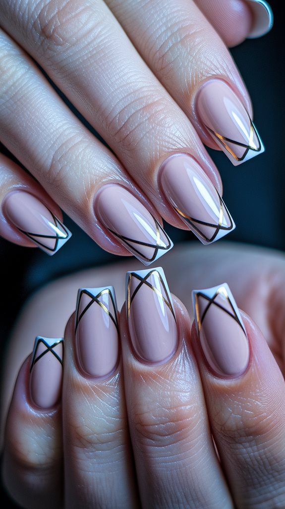 stylish geometric nail design