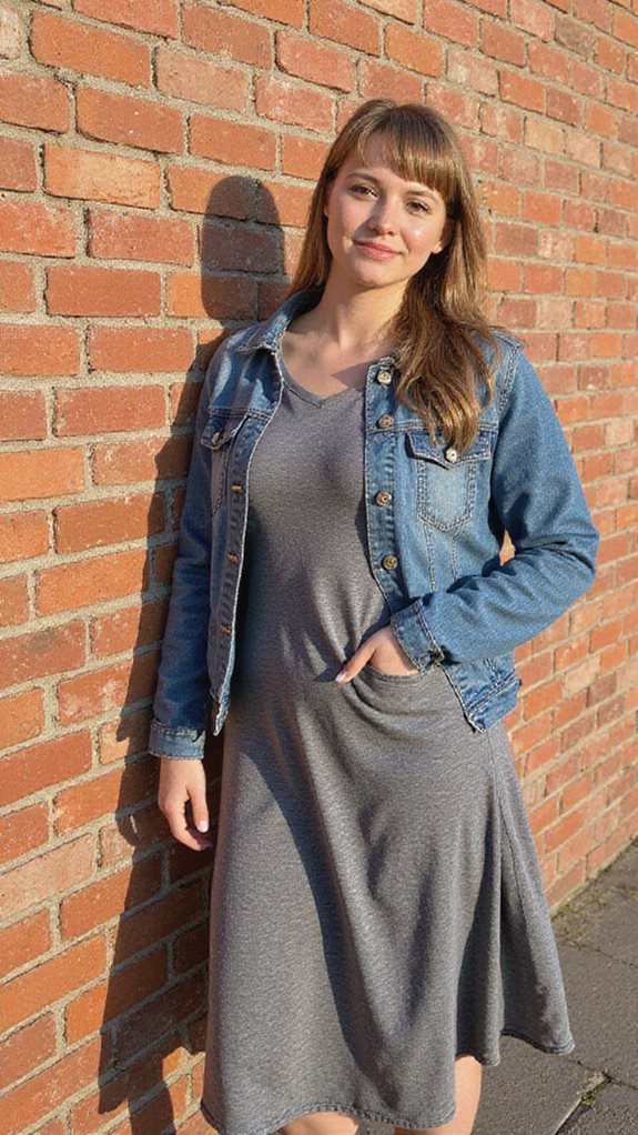 t shirt dress jean jacket