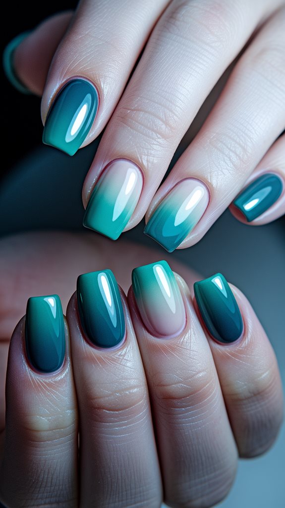 vibrant blue green color blend