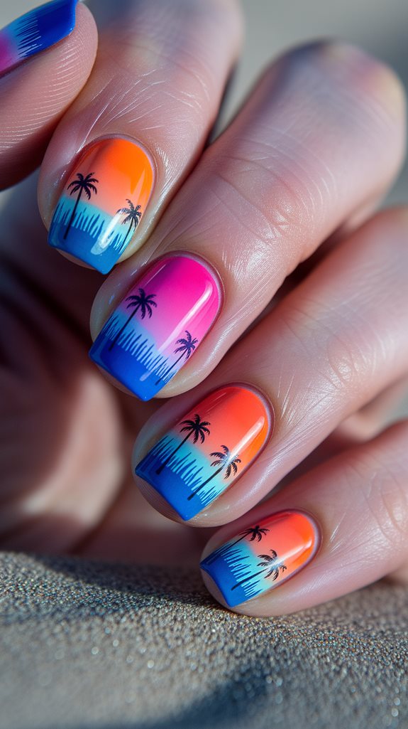 vibrant sunset color gradient