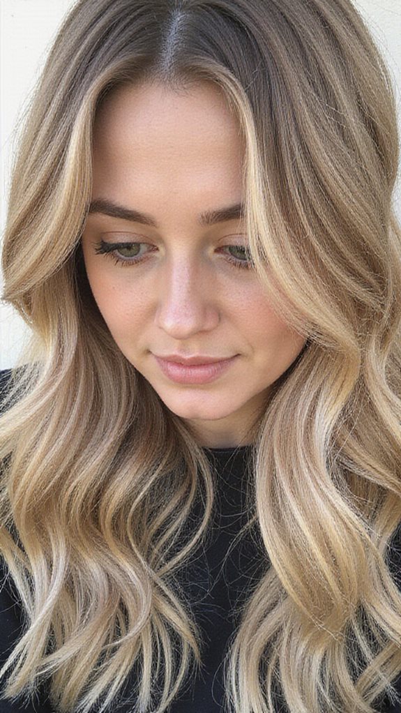 chic caramel ash blonde