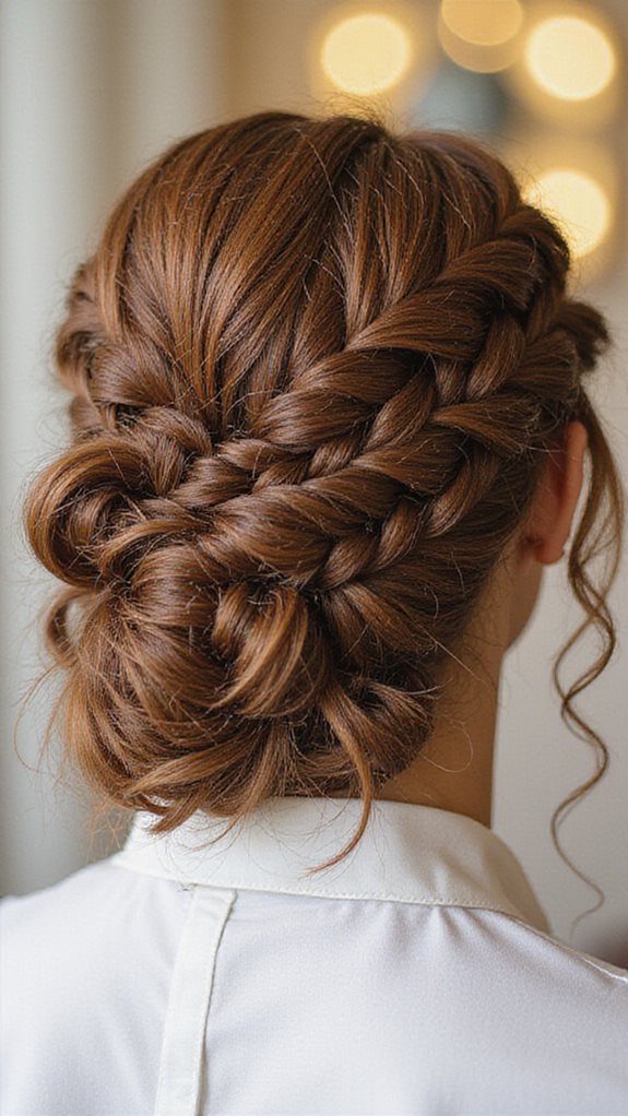 elegant cascading braid updo