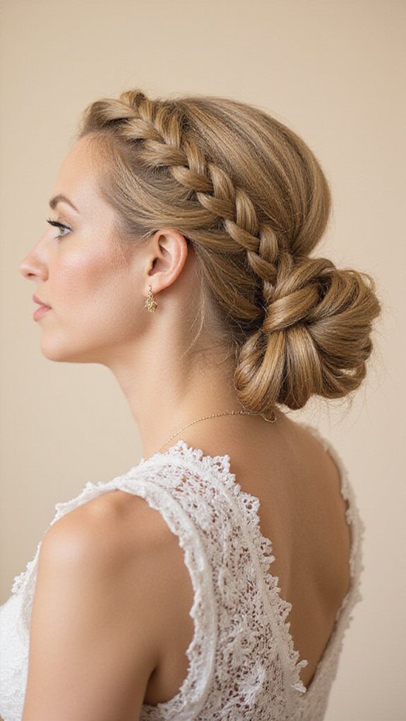 elegant dutch braid updo