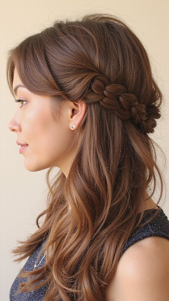 elegant side braid styling
