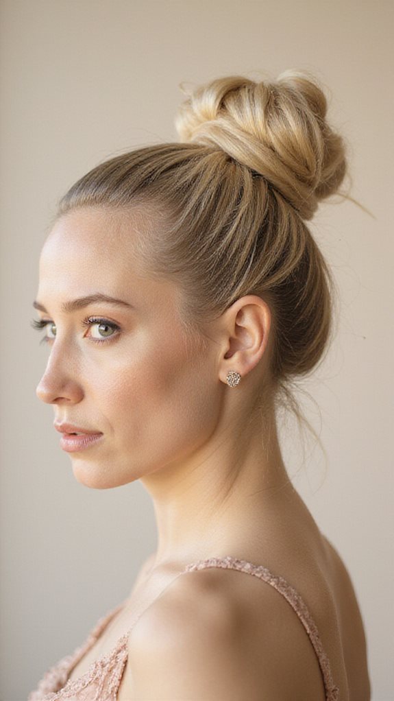 sleek high ballet bun