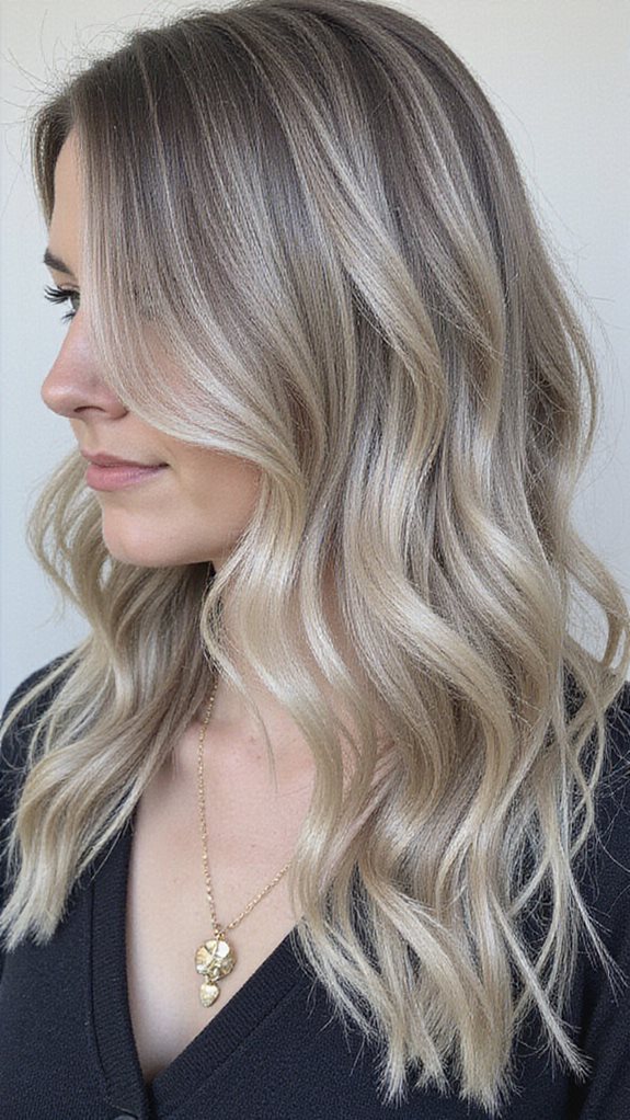 sophisticated ash blonde highlights