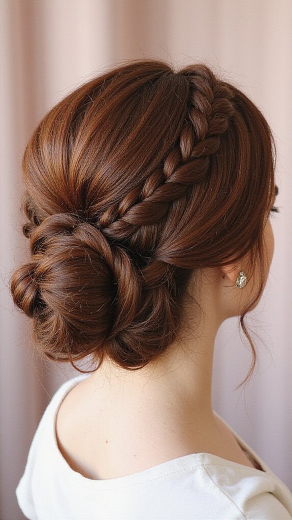 sophisticated double braided updo