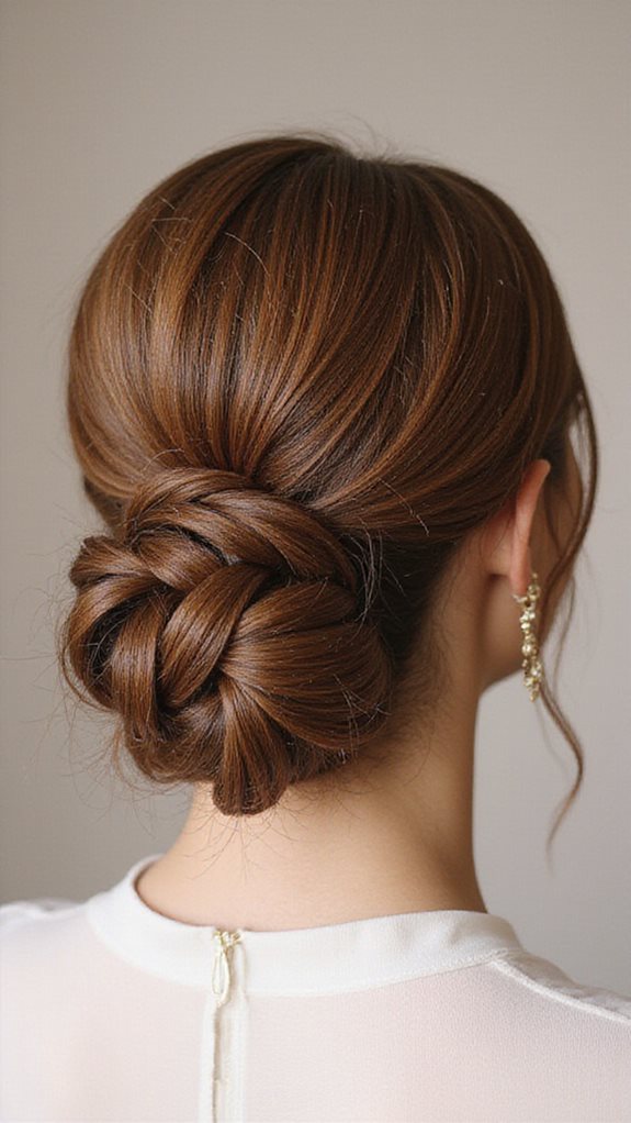 sophisticated knotted bun hairstyle