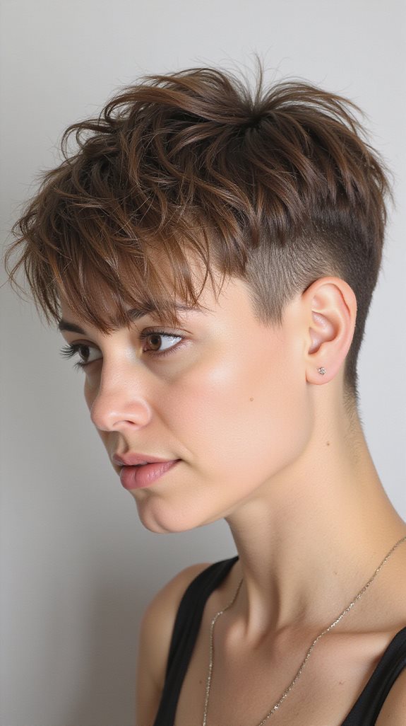 bangs and layered pixie cut