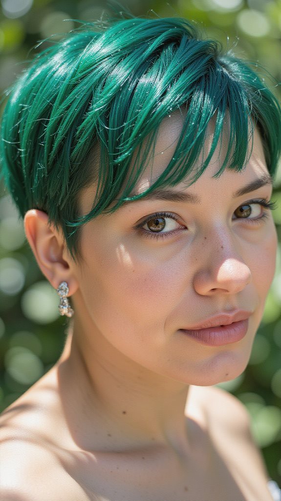 bold colorful pixie cut