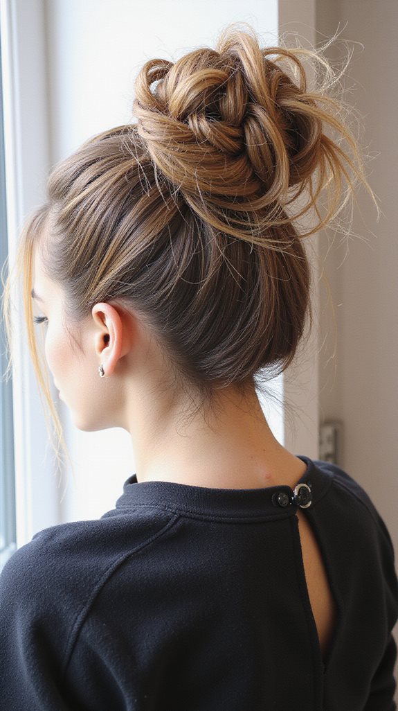 chic high messy bun