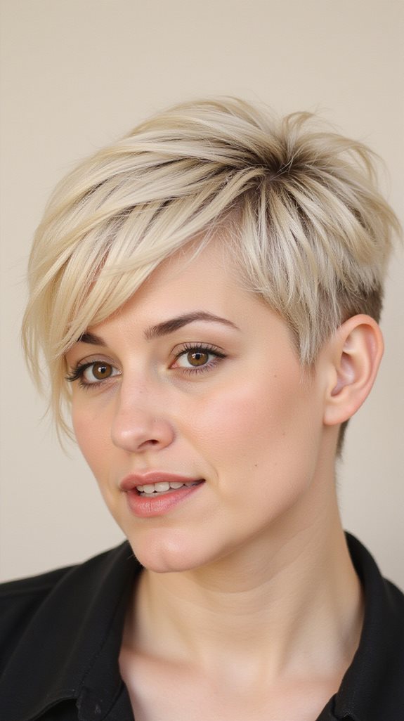 chic side swept pixie haircut