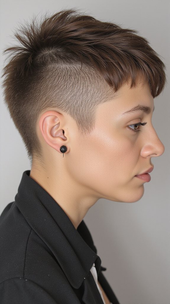 edgy pixie with sideburns