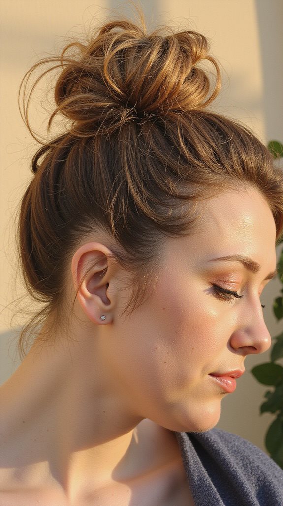 elegant high messy bun