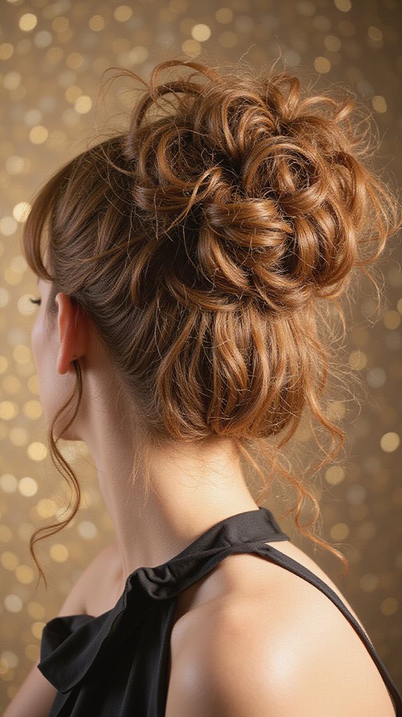 glamorous high messy bun