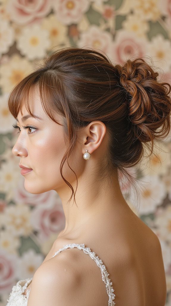 romantic high messy bun