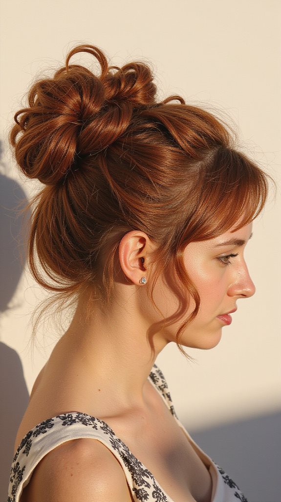 stylish high messy bun