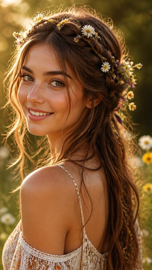 boho braided crown hairstyle